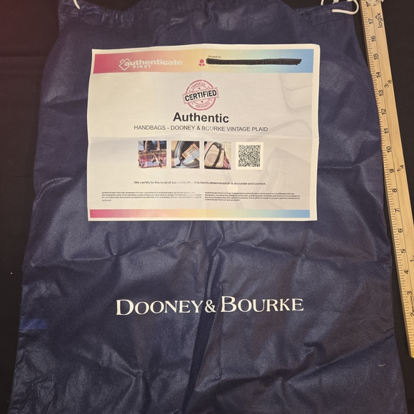 Dooney & Bourke Colorful Plaid Satchel With Dust Bag And C.O.A - Picture 4 of 7